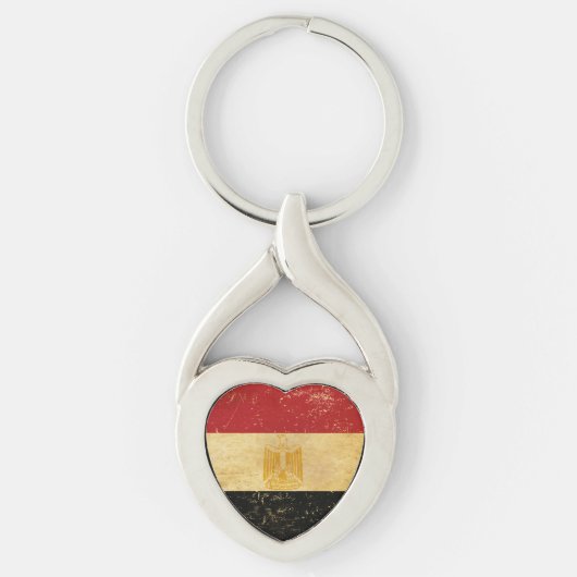 Egypt Flag  Grunge Metal Sleutelhanger (Voorkant)