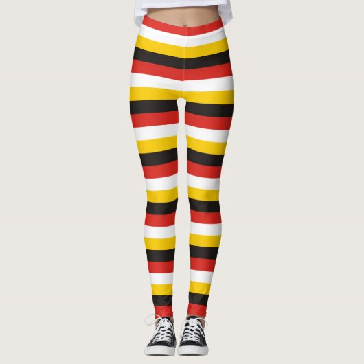 Egypt flag stripes country pattern symbol black re leggings (Voorkant)