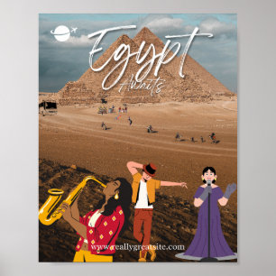 Egypt Piramides & Muziek Cultuur Poster Modern E
