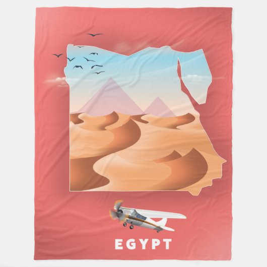 Egypt reisposter fleece deken (Voorkant)