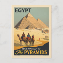 Egypt Vintage Reisposter – De Piramides van Giza