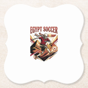 Egypt Voetbal Skelet Aanvaller Naties Premium Spor Kartonnen Onderzetters
