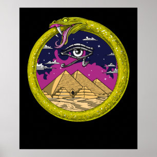 Egyptan Ouroboros-symbool Poster