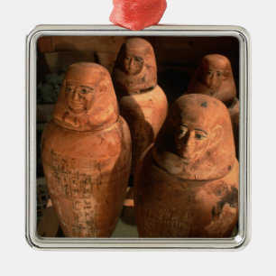 Egypte, 26e dynastie Canopische vazen gevonden in Metalen Ornament