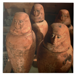 Egypte, 26e dynastie Canopische vazen gevonden in  Tegeltje
