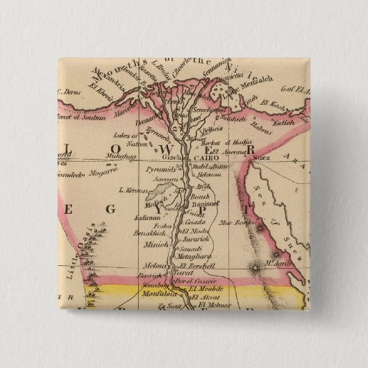 Egypte 2 vierkante button 5,1 cm (Voorkant)