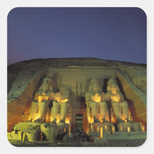 Egypte, Abu Simbel, Kolossale beelden van Ramses Vierkante Sticker