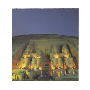 Egypte, Abu Simbel, kolossale cijfers van Ramesses Notitieblok