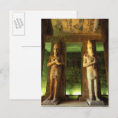 Egypte, Abu Simbel, standbeeld van Ramesses II, Briefkaart (Voorkant / Achterkant)