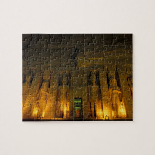 Egypte, Abu Simbel, Verlichte gevel van Kleine Legpuzzel