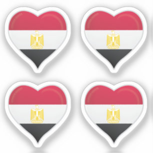 Egypte amour drapeau fièreté coeur autocollant