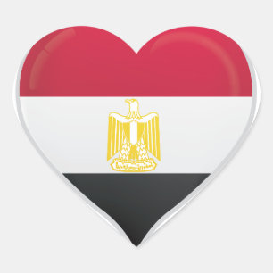 Égypte amour drapeau orgueil autocollant coeur