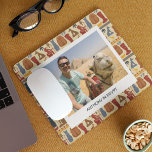 Égypte ancienne thème photo personnalisée<br><div class="desc">Montrez un instantané de vos vacances en Egypte avec cette mousepad. Votre photo et votre légende apparaissent contre un arrière - plan à motifs avec différentes illustrations de style égyptien ancien.</div>