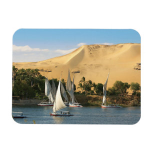 Egypte, Aswan, Nijl, Felucca-zeilboten, 2 Magneet