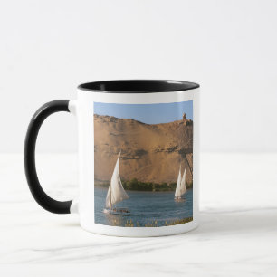 Egypte, Aswan, Nijl, Felucca-zeilboten, Mok