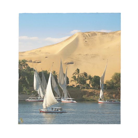 Egypte, Aswan, Nile River, Felucca-zeilboten, 2 Notitieblok (Voorkant)