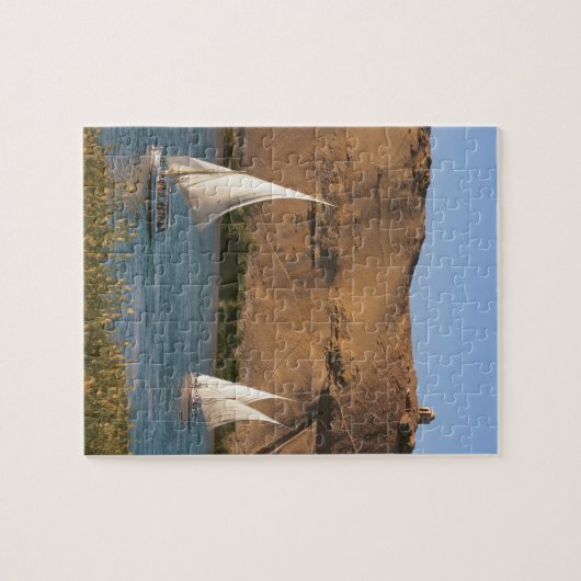 Egypte, Aswan, Nile River, Felucca-zeilboten, Legpuzzel (Horizontaal)