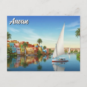 Egypte Aswan Nubisch dorp Reizen Briefkaart