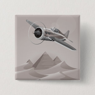 Egypte avontuur vierkante button 5,1 cm