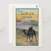 Egypte bezoek Aswan Travel Briefkaart (Voorkant / Achterkant)