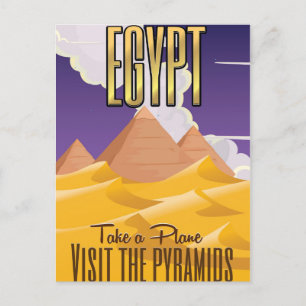 Egypte - Bezoek de piramides vakantieposter Briefkaart