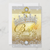 Égypte Bling Sweet 16 Invitations Quince (Dos)