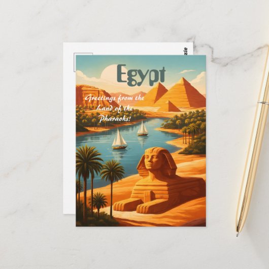 Egypte Briefkaart (Voorkant / Achterkant in situ)