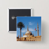Egypte, Caïro, Citadel, Muhammad Ali Mosque Vierkante Button 5,1 Cm (Voorkant /achterkant)