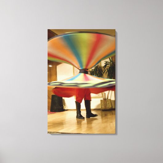 Egypte, Caïro. Whirling dervish dazzling GCT Canvas Afdruk (Voorkant)