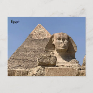 Egypte, de piramide van de Cheops en de Grote Sfin Briefkaart