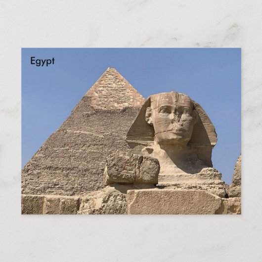 Egypte, de piramide van de Cheops en de Grote Sfin Briefkaart (Voorkant)