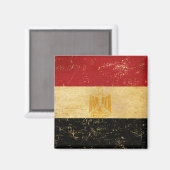 Égypte Drapeau Vintage Grunge Design Magnet (Recto/Verso)