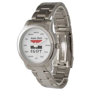 Egypte Egyptische Vlag Gepersonaliseerde Naam Horloge