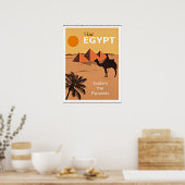 Egypte, Explorez les Pyramides, affiche de voyage (Cuisine)