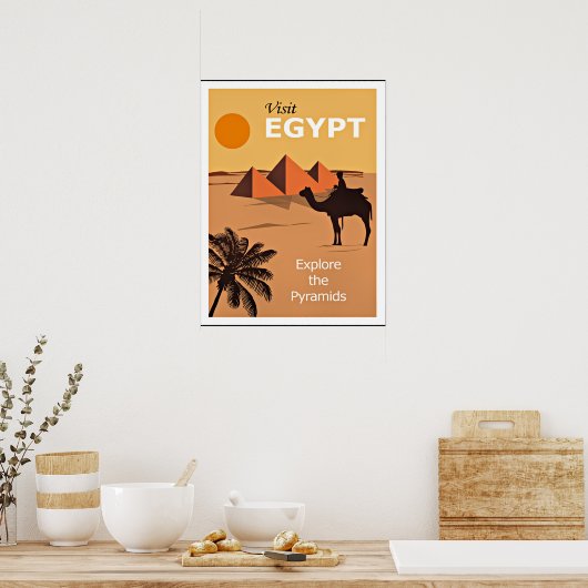 Egypte, Explorez les Pyramides, affiche de voyage  (Cuisine)