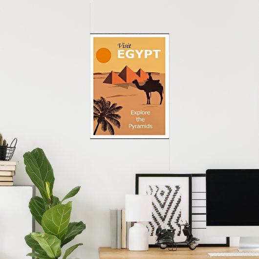 Egypte, Explorez les Pyramides, affiche de voyage (Bureau à domicile)