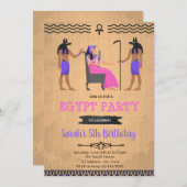 Égypte fille anniversaire invitation (Devant / Derrière)