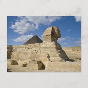 Egypte, Giza. De grote Sphynx stijgt boven de 2 Briefkaart
