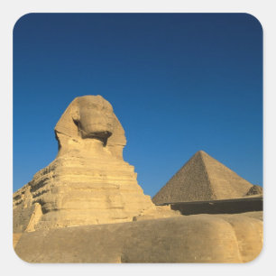 Egypte, Giza, De Sfinx, Oude Rijk, Unesco Vierkante Sticker