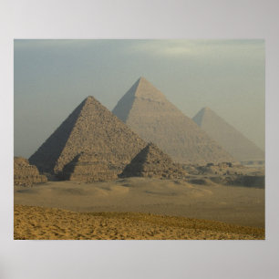 Egypte, Giza, Giza Piramide Complex, Giza Plateau Poster