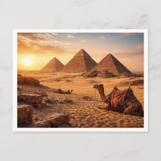 Egypte. Gizeh Piramide Complex. Ansichtkaart Briefkaart
