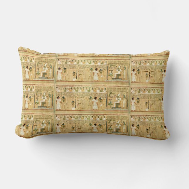 Égypte-Hiéroglyphes Lumbar Coussin (Recto)