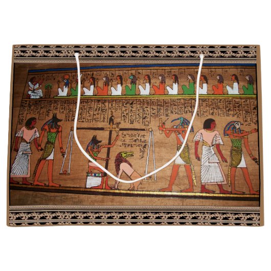 Egypte-Hieroglyphs Gift Bag Groot Cadeauzakje (Voorkant)