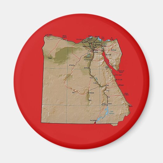 Egypte Kaart Magneet (Voorkant)