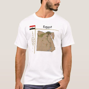 Egypte Kaart + Vlag + Titel T-Shirt