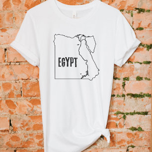 Egypte Landkaart Egyptische Nationale Grenslijn T-shirt
