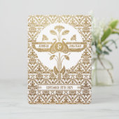 Égypte Nouveau mariage Invitations Or & blanc (Debout devant)