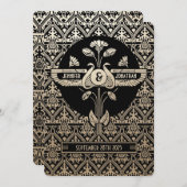 Égypte Nouveau mariage Invitations Or & Noir (Devant / Derrière)