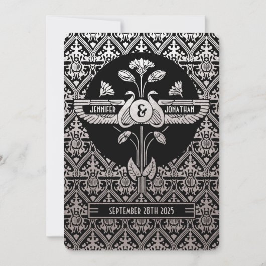 Égypte Nouveau mariage Invitations Silver Foil (Devant)