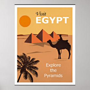 Egypte, onderzoek de Pyramiden, oud poster